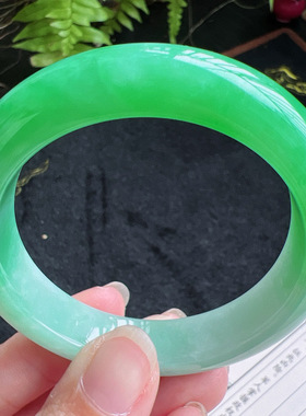 53圈口缅甸天然A货老坑种翡翠手镯玉镯子平洲直供077D0130E