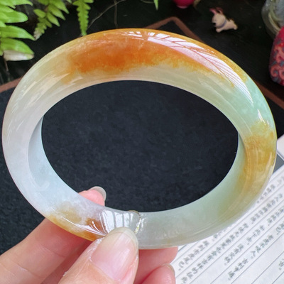 正圈56圈口缅甸天然A货老坑种翡翠手镯玉镯子平洲直供099D0128