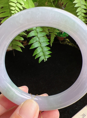 圆条57圈口缅甸天然A货老坑种玉镯平洲翡翠手镯精选编号046D0410E