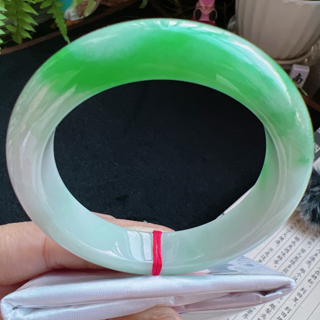 54圈口缅甸天然A货老坑种翡翠手镯玉镯子平洲翡翠手镯精选