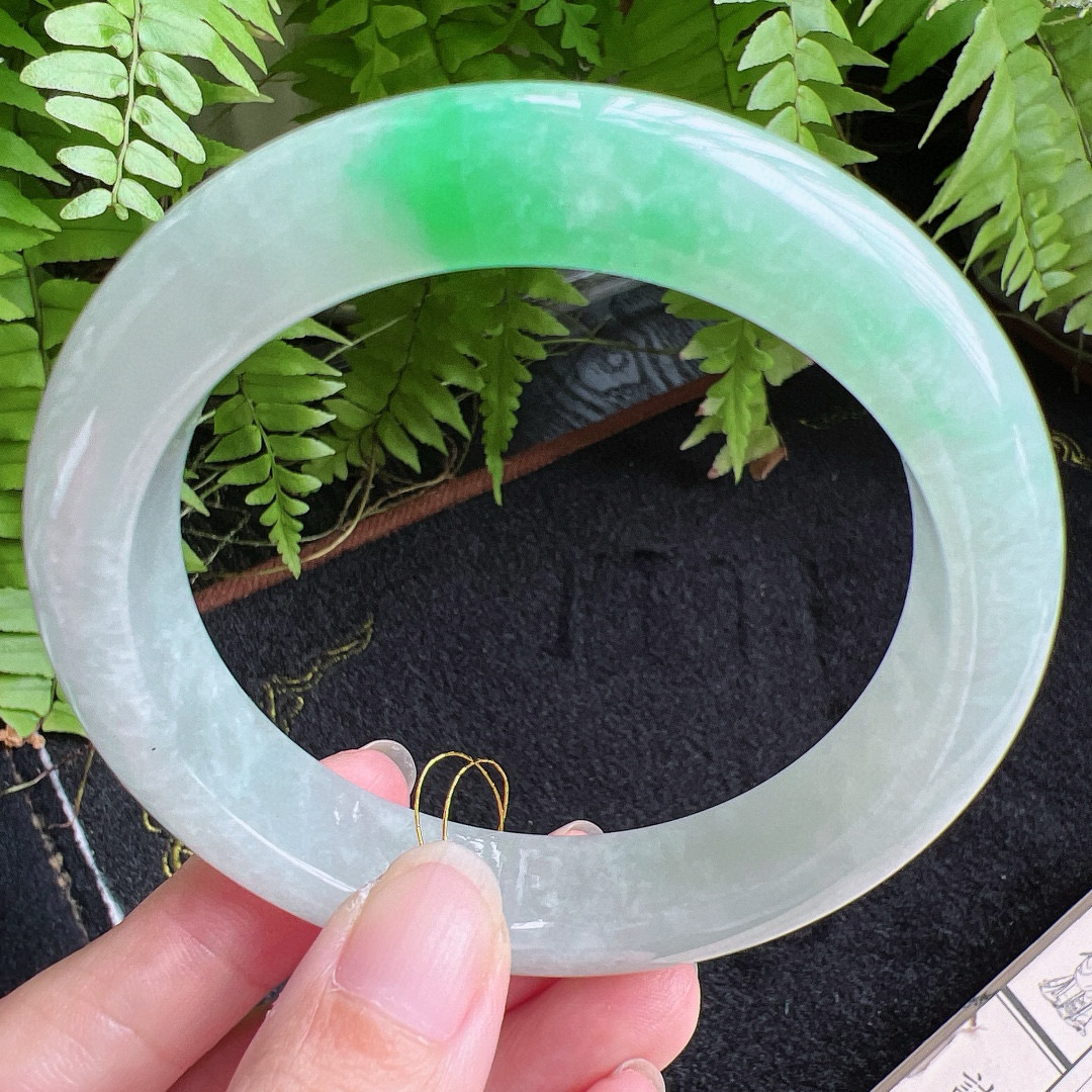 61圈口缅甸天然A货老坑种翡翠手镯玉镯子平洲翡翠手镯精选