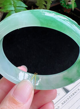 贵妃54圈口翡翠缅甸天然A货老坑种平洲翡翠手镯精选编号059D0421