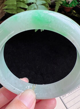 58圈口缅甸天然A货老坑种玉镯平洲翡翠手镯精选编号068D0415E