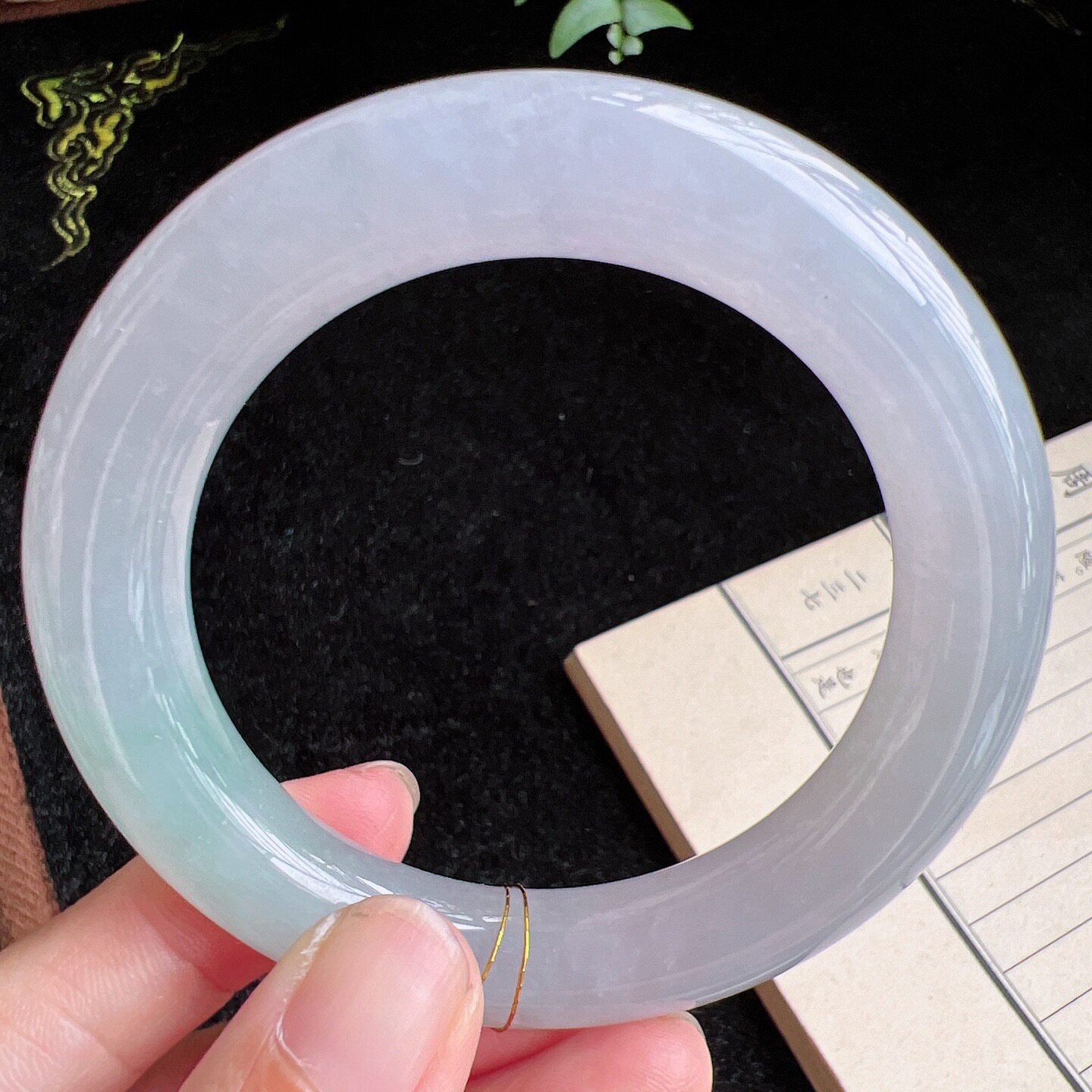 圆条54圈口缅甸天然A货老坑种玉镯平洲翡翠手镯精选编号047D0415E