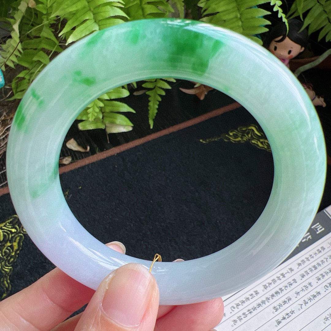 圆条56圈口缅甸天然A货老坑种翡翠手镯玉镯子平洲翡翠手镯精选,珠宝/钻石/翡翠,手镯,淘宝优惠券,粉丝福利购,淘宝优惠卷