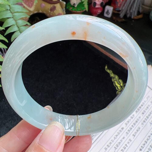 59圈口缅甸天然A货老坑种玉镯平洲翡翠手镯精选编号043D1014E