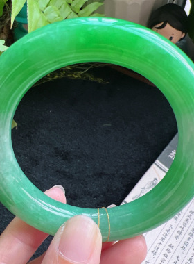 圆条57圈口缅甸天然A货老坑种翡翠手镯玉镯子平洲直供011D0128