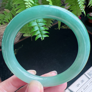 圆条56圈口缅甸天然A货老坑种玉镯平洲翡翠手镯精选编号051D0324