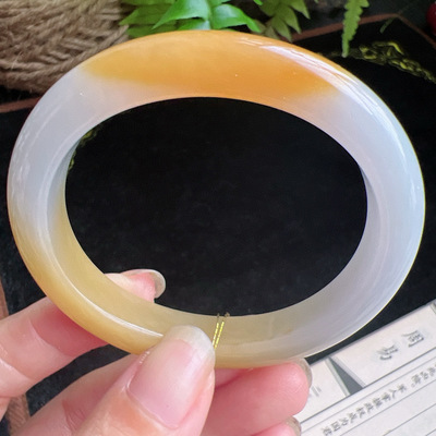 贵妃54圈口缅甸天然A货老坑种翡翠平洲翡翠手镯精选编号086D0326E