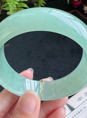 58圈口缅甸天然A货老坑种翡翠手镯玉镯子平洲直供077D0202E