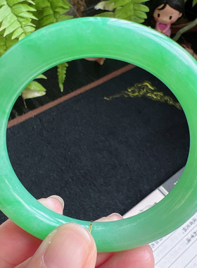 圆条53圈口缅甸天然A货老坑种翡翠手镯玉镯子平洲直供099D0128