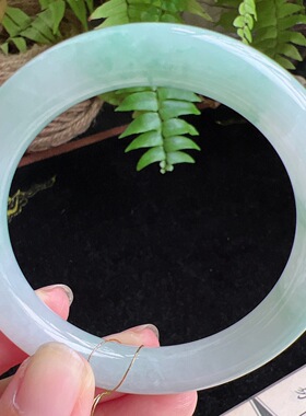 圆条56圈口缅甸天然A货老坑种玉镯平洲翡翠手镯精选编号059D0422E