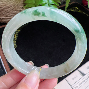 58圈口缅甸天然A货老坑种玉镯平洲翡翠手镯精选编号011D0327