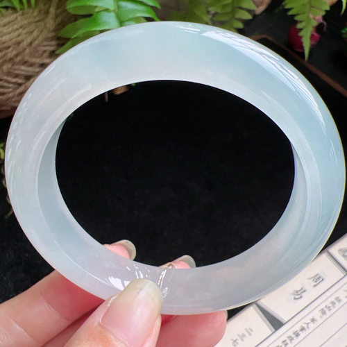 57圈口缅甸天然A货老坑种玉镯平洲翡翠手镯精选编号047D0327