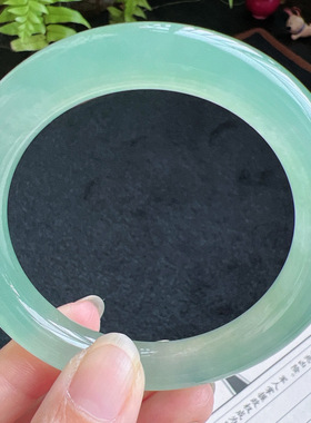 圆条57圈口缅甸天然A货老坑种翡翠手镯玉镯子平洲直供077D0202E