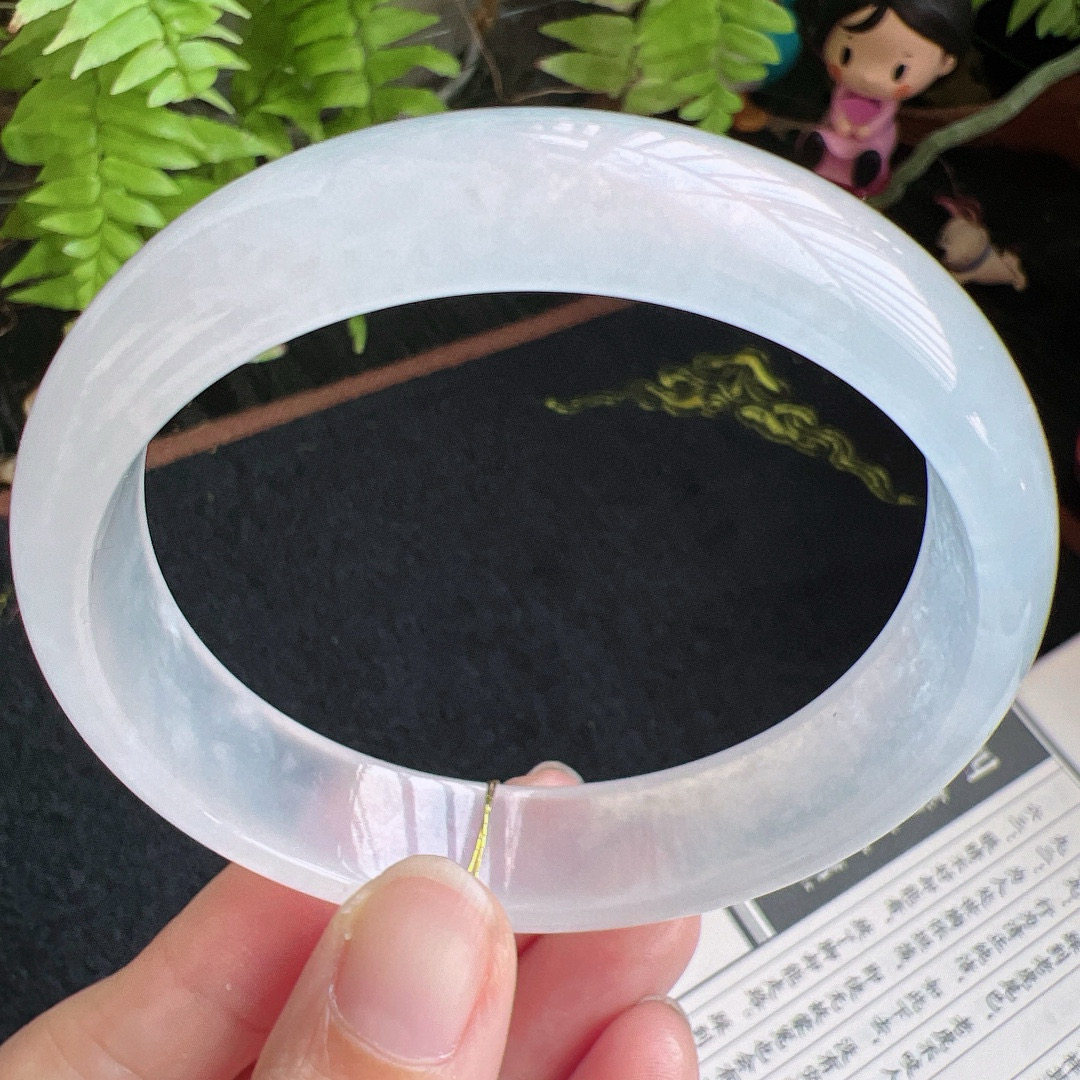 60圈口缅甸天然A货老坑种翡翠手镯玉镯子平洲翡翠手镯精选048