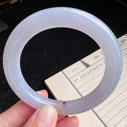 圆条54圈口缅甸天然A货老坑种玉镯平洲翡翠手镯精选编号047D0407E