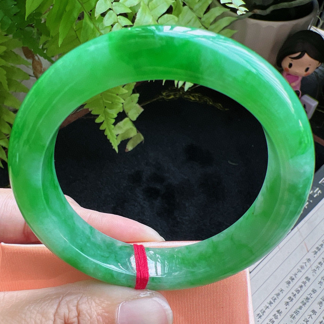 54圈口缅甸天然A货老坑种翡翠手镯玉镯子平洲翡翠手镯精选