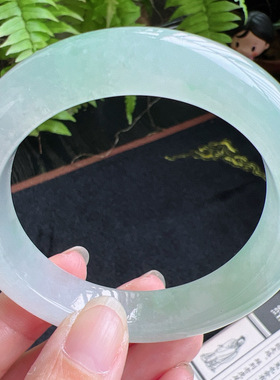 56圈口缅甸天然A货老坑种翡翠手镯玉镯子平洲直供077D0130E