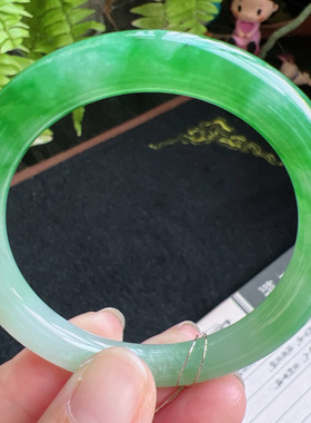 圆条50圈口缅甸天然A货老坑种翡翠手镯玉镯子平洲直供099D0128