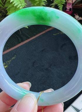 圆条53圈口缅甸天然A货老坑种翡翠手镯玉镯子平洲直供001D0202