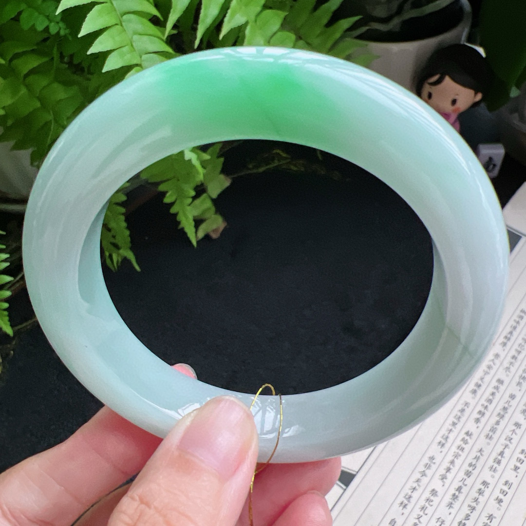 60圈口缅甸天然A货老坑种翡翠手镯玉镯子平洲翡翠手镯精选