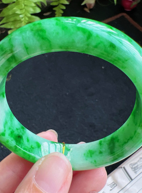 正圈51圈口缅甸天然A货老坑种翡翠手镯玉镯子平洲直供099D0128