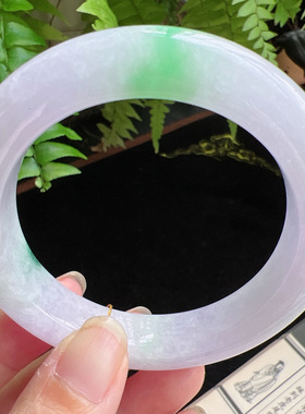 55圈口缅甸天然A货老坑种玉镯平洲翡翠手镯精选编号086D0310E