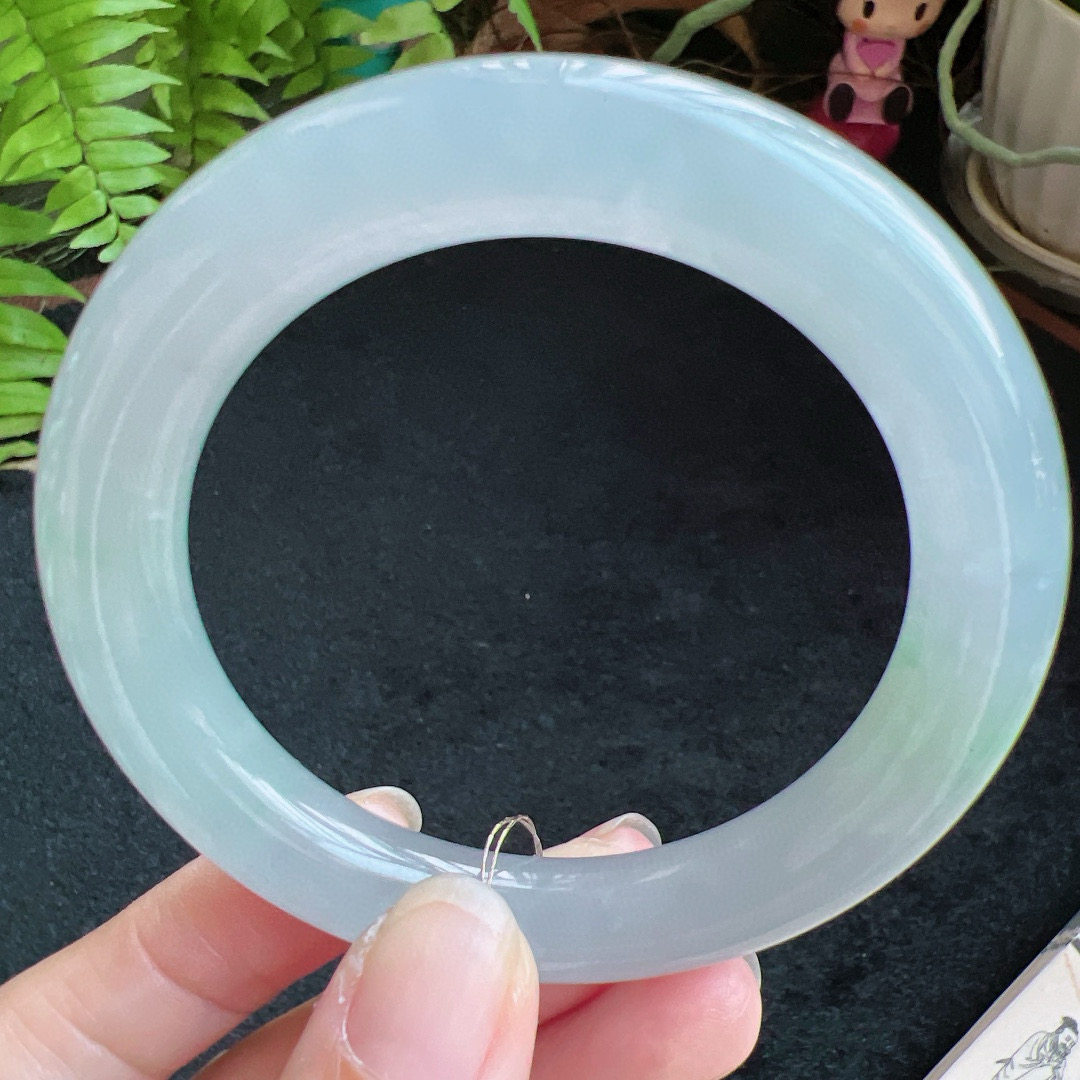 圆条55圈口缅甸天然A货老坑种翡翠手镯玉镯子平洲翡翠手镯精选