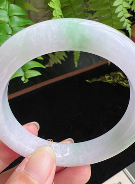 56圈口缅甸天然A货老坑种玉镯平洲翡翠手镯精选编号051D0317E