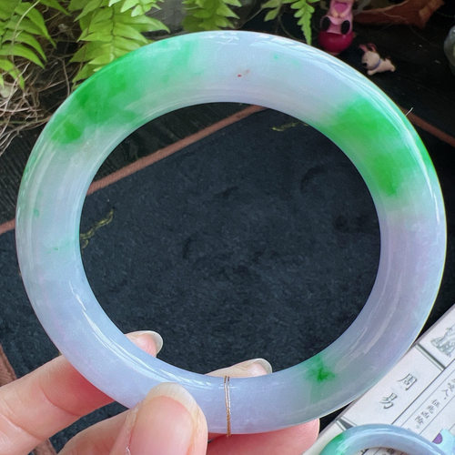 圆条58圈口缅甸天然A货老坑种翡翠手镯玉镯子平洲直供001D0202