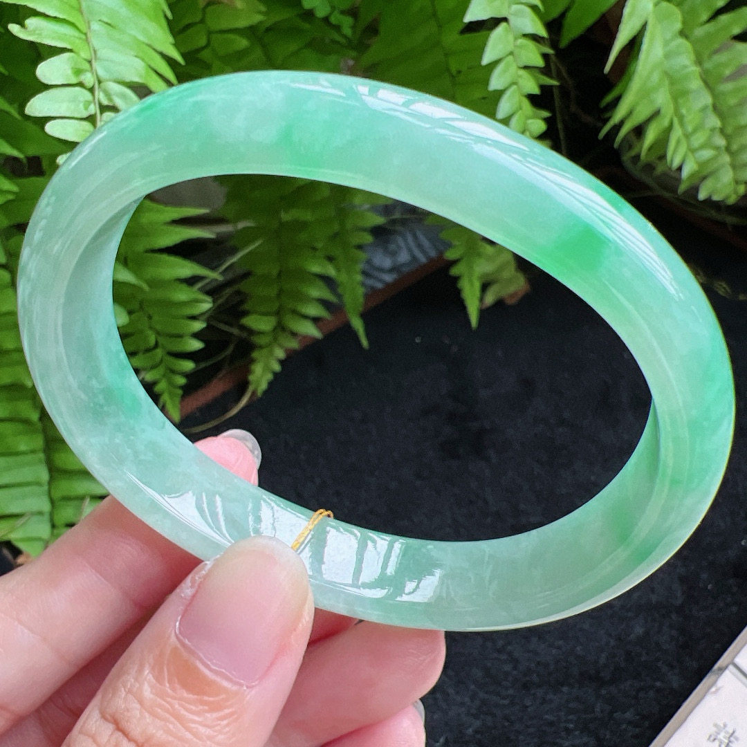 贵妃60圈口缅甸天然A货老坑种翡翠手镯玉镯子平洲翡翠手镯精选047