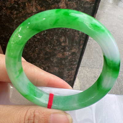 53圈口缅甸天然A货老坑种玉镯平洲翡翠手镯精选编号047D0321E