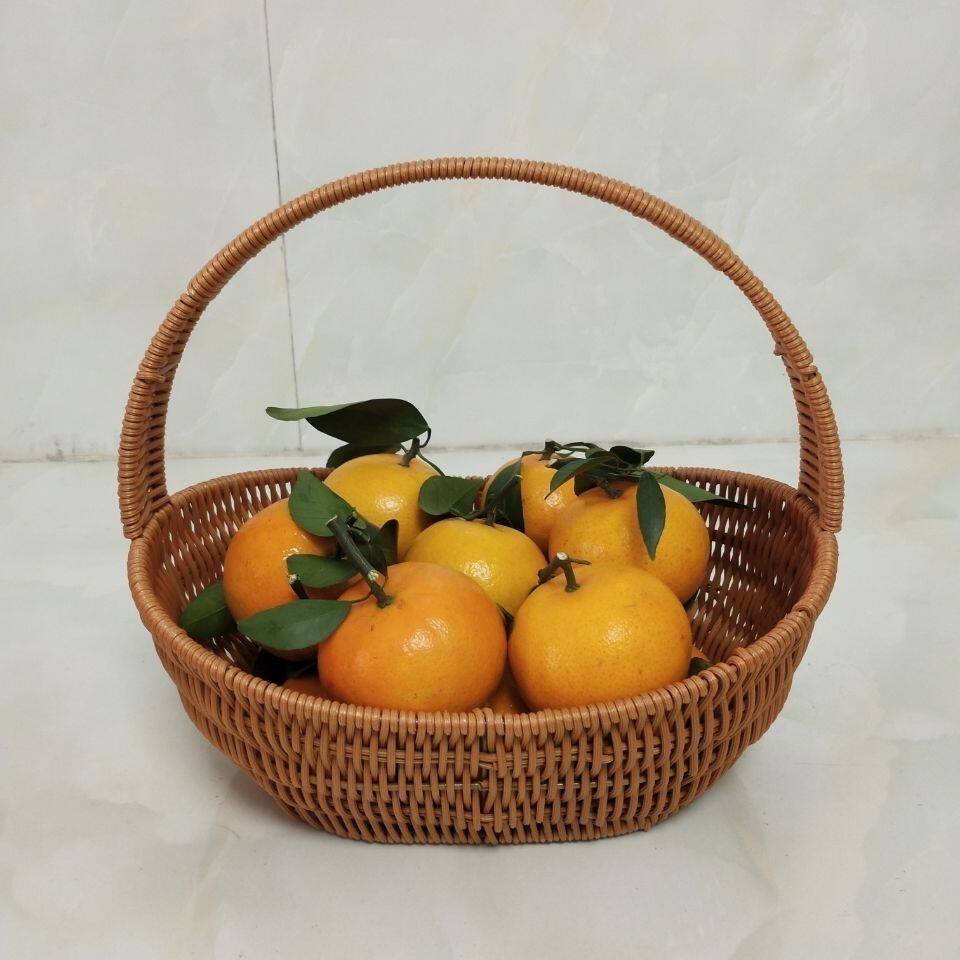 买菜篮子手提洗澡篮塑料藤编筐购物篮野餐篮水果蔬菜采摘篮水果篮