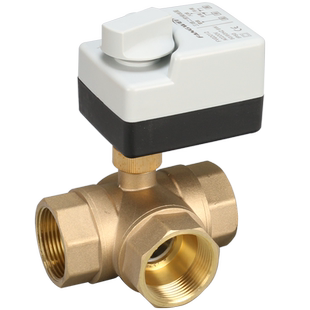 手自一体式电动球阀三线二控AC220V电动二通三通内螺纹丝扣球阀门