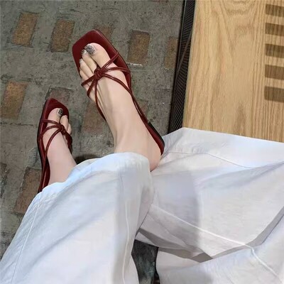 拖鞋女外穿夏细带平底人字夹脚趾