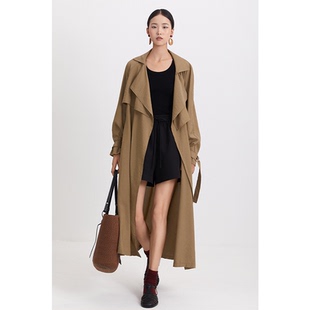 薄款 女装 新 女大衣英伦风好看高级棕色春秋款 CR风衣外套女2026新款