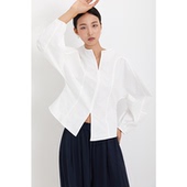 女装 CR衬衫 新款 气质法式 衬衣上衣收腰显瘦简约设计款 白色春秋装