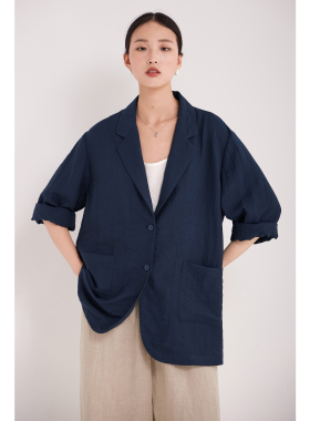 西装外套西服女薄款春秋藏蓝色2026新上衣高级休闲气质高级松弛风