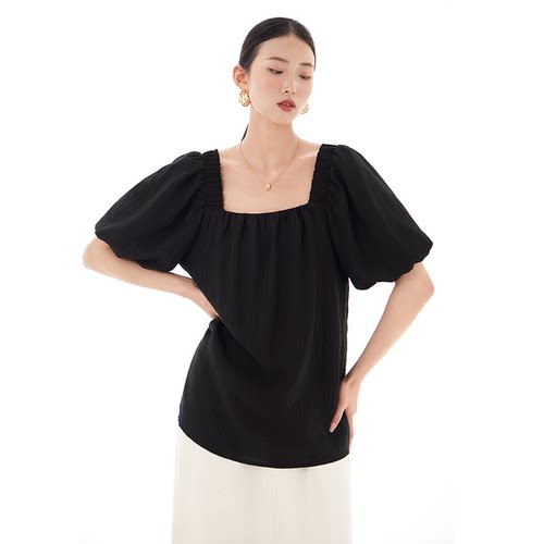 CR短袖宽松上衣衬衫通勤简约