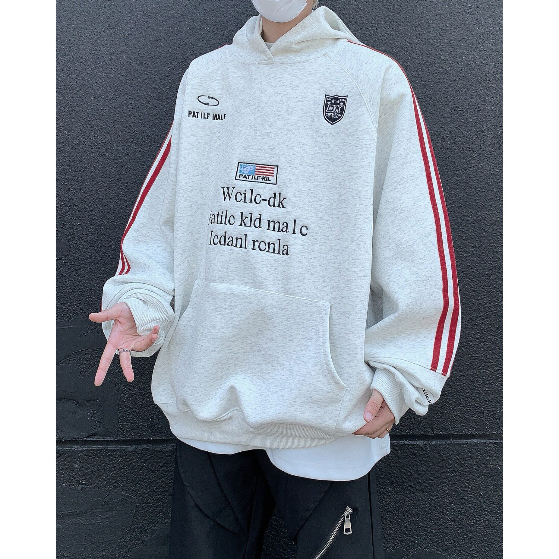 MA526-P48美式街头连帽卫衣秋冬潮牌刺绣宽松运动情侣帽衫外套,女装短外套,星座1611A