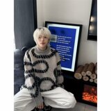 MA593-P62秋冬新款无限绳索提花渐变色圆领长袖毛衣男女同款，男装针织衫/毛衣，星座1611A