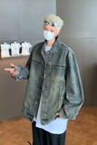 MA524-P58复古蓝牛仔外套美式复古水洗做旧夹克春秋款痞帅衣服，男装工装外套，星座1611A