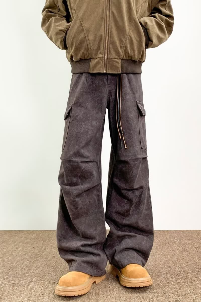 MA770-P60美式时尚多口袋休闲伞兵工装裤复古宽松直筒垂感裤子潮,男装休闲裤,星座1611A