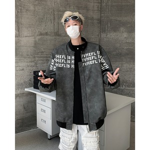 MA495-P73棒球服外套春秋季美式高街字母皮衣高级感痞帅宽松夹克