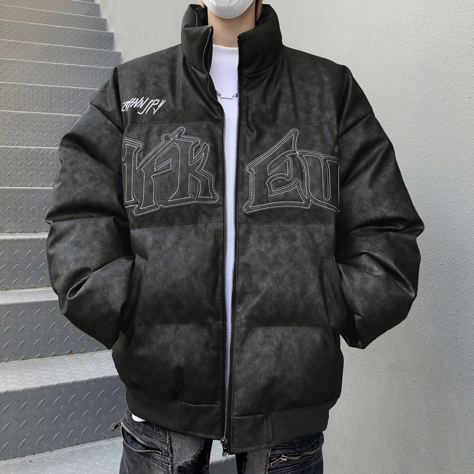 MA739-P103美式复古做旧皮服棉服男秋冬季加厚皮衣外套保暖,男装皮衣,星座1611A