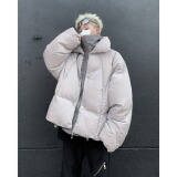 MA705-P105冬PU皮拼接假两件手冲棉衣双层设计感加厚宽松棉服外套，男装棉衣，星座1611A