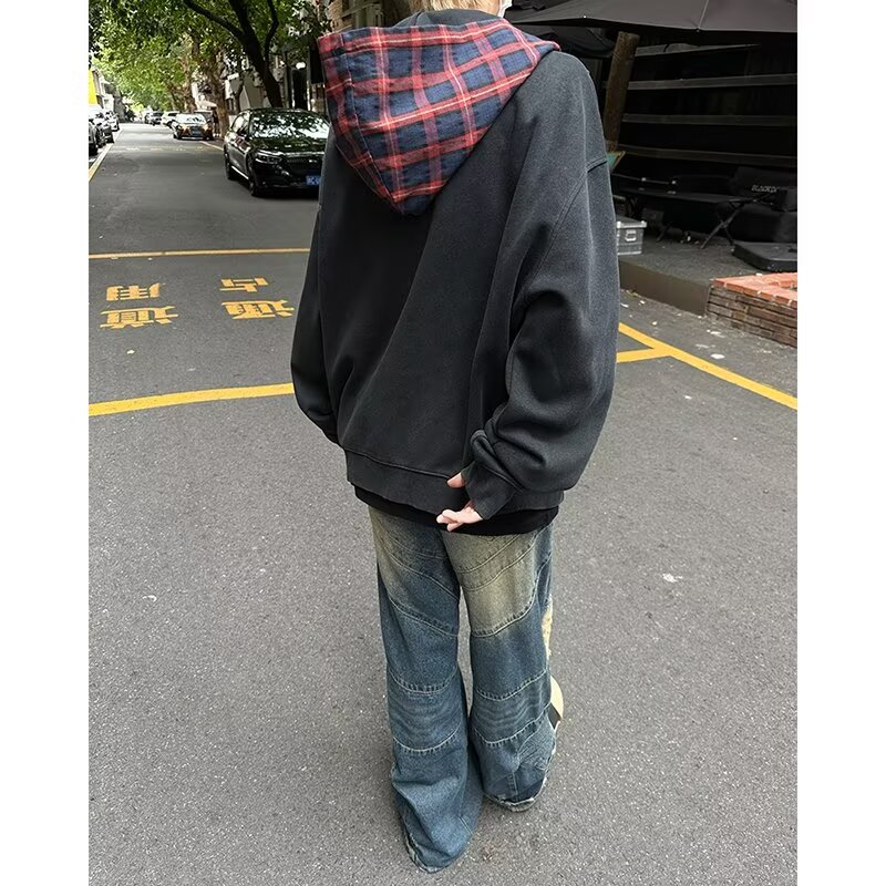 MA537-P65纯棉水洗拼接连帽拉链卫衣,男装卫衣,星座1611A