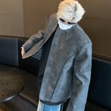MA463-P88美式春秋做旧皮夹克街头机车风外套立体廓形潮牌上衣男，男装夹克，星座1611A