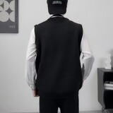 MA564-P48韩系小众设计感v领针织衫休闲坎肩马甲毛衣无袖上衣，男装针织衫/毛衣，星座1611A